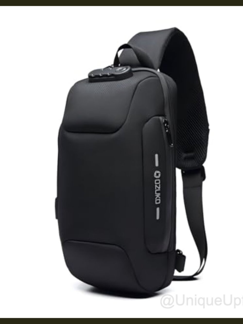 OZUKO Anti-Theft Sling Bag Crossbody Combination Lock USB Port Water-Resistant